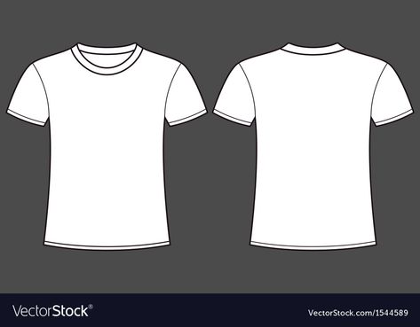 Blank Tshirt Template Vector Front And Back CCB Front And Back Tshirt Template, White Tshirt Front And Back, Black Tshirt Template, Tshirt Reference, Back Template, Blank Tshirt, T Shirt Front And Back, Shirt Clips, T Shirt Template