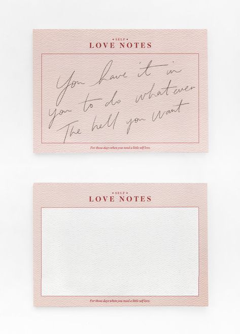 Love Card Aesthetic, Note Graphic Design, Self Love Notes, Note Card Design, Jasmine Dowling, Packaging Ideas Business, 카드 디자인, Love Notes, Graphic Design Inspiration