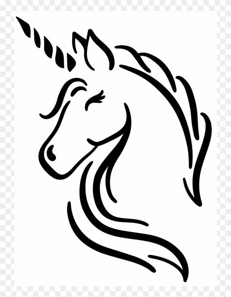 Unicorn Wall Painting, Unicorn Art Drawing, Unicorn Tattoo Designs, Unicorn Outline, Unicorn Stencil, Side View Drawing, Cute Rainbow Unicorn, Free Tattoo Designs, Unicorn Tattoos