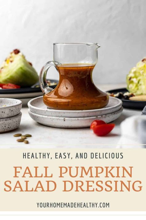 Pumpkin Vinegar Recipes, Harvest Salad Dressing, Salad For Thanksgiving, Healthy Fall Salads, Healthy Dressings, Balsamic Vinegar Dressing, Pumpkin Yogurt, Pumpkin Salad, Fall Salad