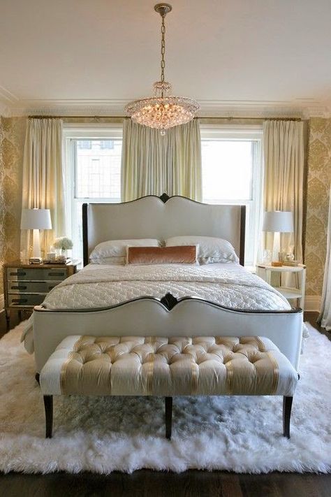 Simple Details: one room challenge - week one Champagne Bedroom Ideas, Luxurious Guest Bedroom, Champagne Bedroom, Condo Ideas, Bedroom Retreat, Traditional Bedroom, Trendy Bedroom, Bedroom Layouts, Master Bedrooms Decor