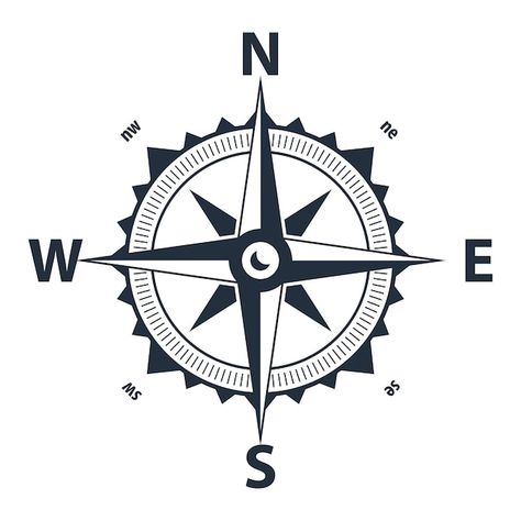 Vector vector compass. simple flat symbo... | Premium Vector #Freepik #vector #compass #compass-logo #vintage-compass #wind-rose North South East West, When Someone Loves You, Wind Rose, Air Tickets, Travel Illustration, North South, Air Travel, Portrait Girl, East West