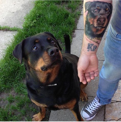 Original hand image. Boujee Tattoos, Rott Weiler, Rottweiler Tattoo, Rottweiler Love, Dog Training Techniques, Dog Stories, A Best Friend, Rottweiler Dog, Best Friend Tattoos