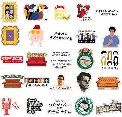 Friends Sticker Packs Vinyl Stickers VSCO Stickers | Etsy Disney Big Hero 6, Friends (tv Series), Friends Tv Series, Biggie Smalls, Disney Sticker, Diy Funny, Bike Trips, Unique Sticker, Vinyl Sticker Paper