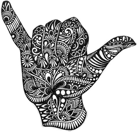 Surfer Dude, Hang Ten, Hang Loose, Coloring Book Art, Peace Sign, Hand Illustration, Adult Coloring, Painted Rocks, Color Me