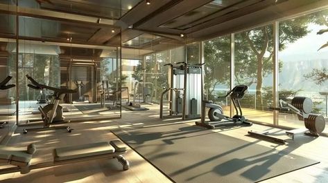 Gym and Wellness Area Health Meets Luxury Homes In Los Angeles, Mirrored Walls, Yoga And Stretching, City Of Stars, Stunning Homes, Sauna Room, Celebrity Homes, Smart Technology, Los Angeles Homes