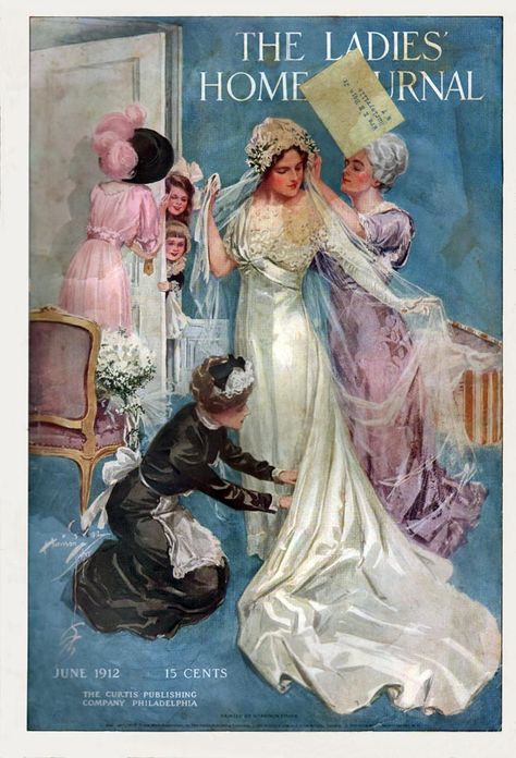 Wedding Superstitions, Harrison Fisher, Ladies Home Journal, Home Journal, Naruto Gaara, Victorian Wedding, Old Magazines, Vintage Bride, Edwardian Fashion