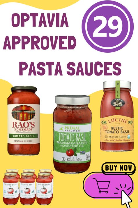 Here is Optavia Approved Pasta Sauce, which is a low calorie pasta sauce. Low Calorie Pasta Sauce, Healthy Fats List, Low Calorie Pasta, Nutrition Guidelines, Spaghetti Sauce Recipe, Pasta Sauces, Tomato Sauce Recipe, Alfredo Sauce, Tomato Basil