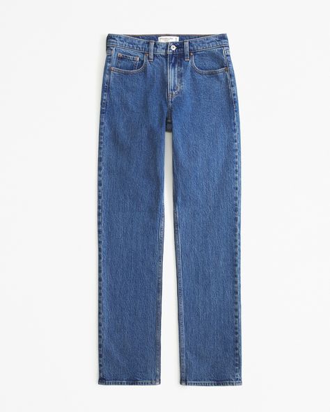 Women's Mid Rise 90s Straight Jean | Women's Bottoms | Abercrombie.com 90s Style Jeans, Dark Marble, Women's Bottoms, Style Jeans, Christmas 2024, Mid Rise Jeans, New Arrival Dress, New Wardrobe, Swimwear Accessories