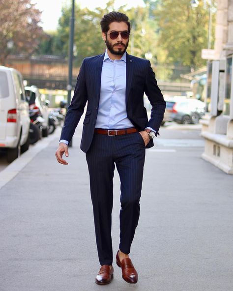 Black suit with brown belt and shoe Brown Belt Outfit, Suit Colors, Man Dress, Cheap Suits, Mens Business Casual Outfits, Blue Suit Men, Formal Men, Formal Men Outfit, Indian Men