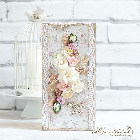 Shabby Chic Card w/ Tutorial *DT Maja Design* - Scrapbook.com Shabby Chic Cards Handmade, Shabby Chic Cafe, Shabby Chic Embellishments, Shabby Chic Scrapbooking, Shabby Chic Tags, Shabby Chic Decor Diy, Shabby Chic Theme, Styl Shabby Chic, Shabby Chic Art