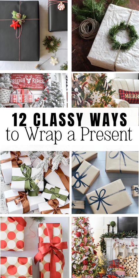 unique gift wrapping Modern Wrapping Ideas, How To Decorate Presents, Santa Gift Wrapping Ideas, Ribbon On Gifts Wrapping Ideas, Aesthetic Gift Wrapping Ideas, Brown Paper Gift Wrapping Ideas, Pretty Wrapping Ideas, Ways To Wrap Christmas Gifts, Unique Ways To Wrap Gifts