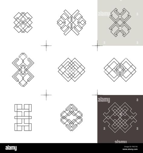 Geometric linear art elements. Set of hipster style logo design. Symmetrical line shapes Stock Photo - Alamy Hipster Icons, Style Logo Design, Linear Art, Art Elements, Travel Icon, Minimal Logo Design, Hipster Style, Symbol Design, Logo Banners