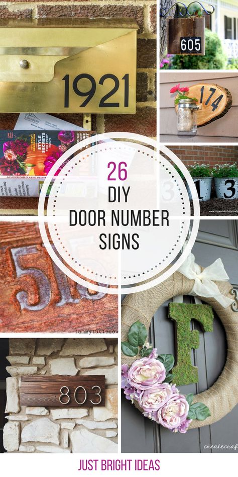 Address Door Signs, Diy Door Number Sign, Diy House Number Sign Front Porches, Diy House Numbers Ideas, House Number Sign Ideas, Creative House Number Ideas, House Numbers Ideas Outdoor, House Number Ideas Outdoor, Diy Address Sign