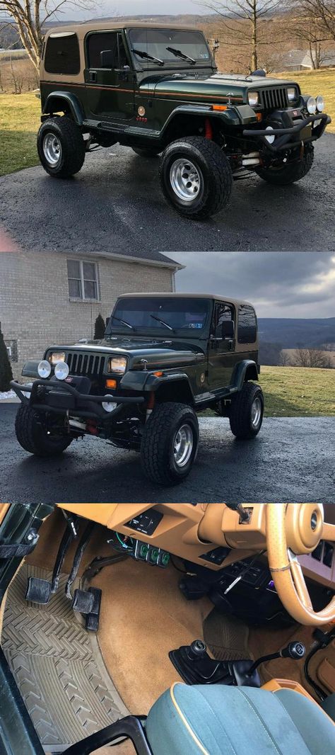 very nice 1995 Jeep Wrangler Sahara 4×4 1995 Jeep Wrangler, Jeep Wrangler 1995, Green Jeep Wrangler, Jeep Sahara, Green Jeep, Wrangler Sahara, Jeep Wrangler Sahara, Jeep Wrangler Yj, New Tyres