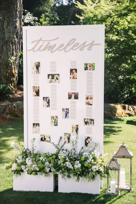 Wedding Seating Chart Frame, Wedding Photo Walls, Fall Wedding Trends, Photowall Ideas, Romantic Ceremony, Wedding Ambiance, Wedding Planning Decor, Wedding Photo Gallery, Extra Work