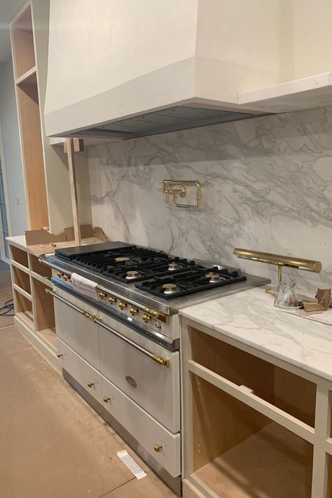 McGee Home: Kitchen Process - Studio McGee Quartzite That Looks Like Carrera Marble, Studio Mcgee Kitchen Table, Mcgee Home Kitchen, Kitchen Shelving Ideas, Studio Mcgee Kitchen, Neptune Home, The Mcgee Home, Dark Brown Cabinets, Disc Interiors