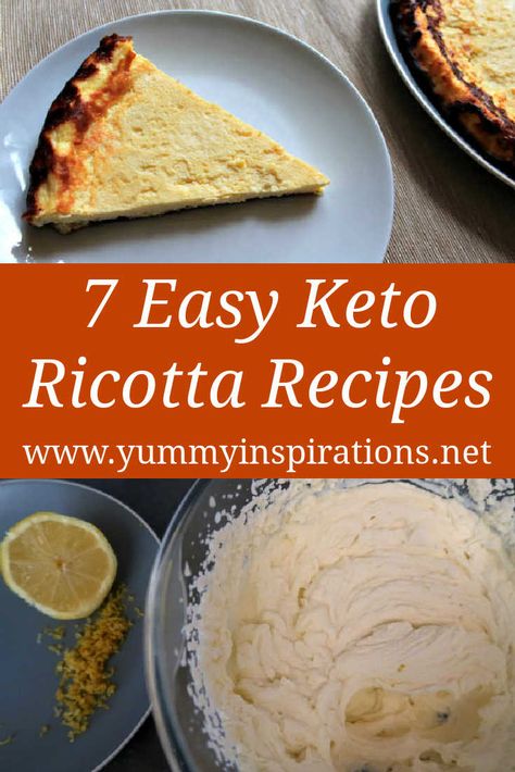 7 Keto Ricotta Recipes - Easy Low Carb Breakfast, Meal & Dessert Ideas Sweet Baked Ricotta, Low Calorie Ricotta Recipes, Ricotta Keto Dessert, Ricotta Cheese Recipes Low Carb, Bariatric Ricotta Recipes, Keto Ricotta Recipes Dinner, Ricotta Recipes Keto, Keto Ricotta Cheese Recipes, Low Carb Recipes With Ricotta Cheese