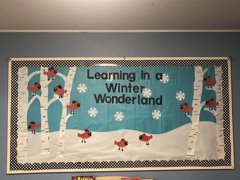 Learning In A Winter Wonderland Bulletin Board, Winter Wonderland Bulletin Board, Intermediate Classroom, Bulletin Board Tree, Winter Bulletin, Winter Bulletin Boards, White Trees, Preschool Bulletin Boards, Classroom Theme