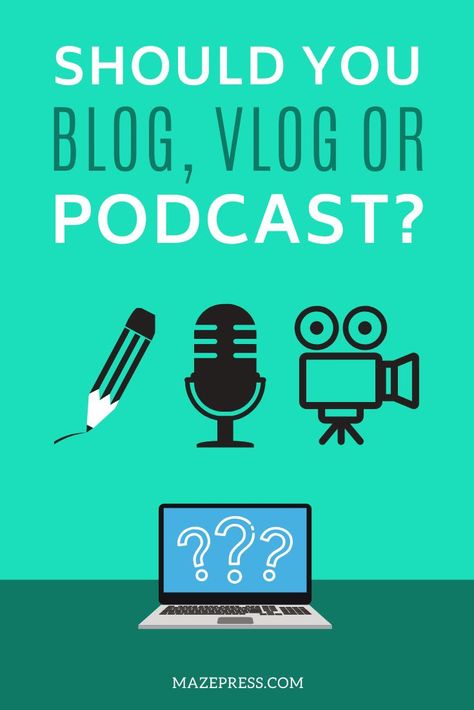 In this guide we battle starting a Blog vs Vlog vs Podcast and look at the pros and cons of focusing on each as a content creator. Foto Handphone, Podcast Writing, Podcast Management, Vlogging Tips, Vlog Ideas, Podcast Ideas, Podcast Business, Podcasting Tips, Podcast Marketing