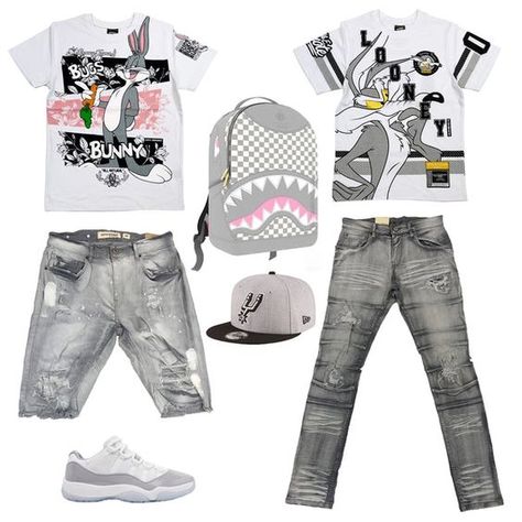 Perfect size color Best Drip Outfits Men, Sprayground Backpack Outfit, First Day Of School Outfit Men, Drip Fits For Men, Male Drip Outfits, Designer Drip Outfits Men, Drippy Outfits Men, Mens Drippy Outfits, Grey Outfit Men