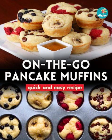 If you love eating pancakes for breakfast, you have to try these on-the-go pancake muffins! They are super easy to make and customizable. Meal Prep Pancakes, Muffin Meals, Egg Muffins Breakfast Healthy, Apple Crumble Muffins, Eating Pancakes, Oven Pancakes, Fruit Muffins, Pancakes For Breakfast, Pancake Bites