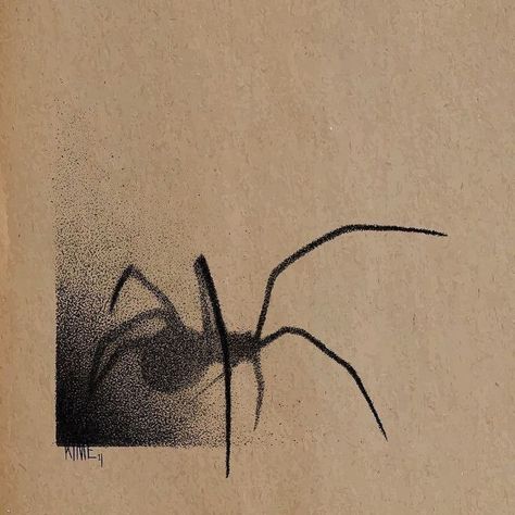 Writing Spider Tattoo, Art With Shadows, Tattoos With Shadows, Shadow Art Drawing, Spiders Drawing, Shadow Drawings, Tattoo Shadow, Black Ink Drawings, Background For Art