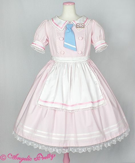 Lovely Bakery OP by Angelic Pretty Bakery Outfit, Galaxy Dress, Tunic Sewing Patterns, Dream Dresses, Kawaii Style, Dress Up Dolls, Doll Fashion, Fashion Project, Apron Dress