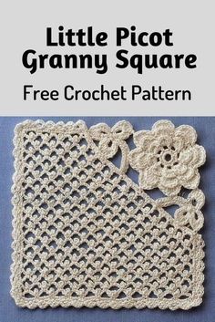 Picot Crochet, Crochet Diagrams, Motifs Granny Square, Square Crochet Pattern, Granny Square Crochet Patterns Free, Amazing Crochet, Crochet Blocks, Crochet Afghans, Crochet Square Patterns