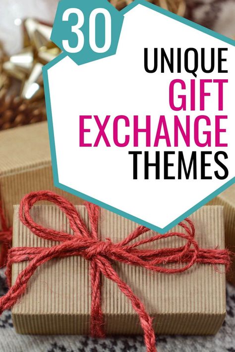 Christmas Gifts Games Ideas, Secret Santa Gift Exchange Ideas, Couple Gift Exchange Challenge, Gift Ideas For Christmas Party, Themes For Secret Santa Gifts, Secret Santa Games For Work, Gift Swap Ideas Christmas, Secret Santa Gift Themes, Gifts For Secret Santa Friends