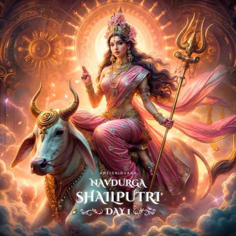 Navratri is not only about worshiping external deities but recognizing the divine powers within every woman.🙏❤ Day 1: Shailaputri Day 2: Brahmacharini Day 3: Chandraghanta Day 4: Kushmanda Day 5: Skandamata Day 6: Katyayani Day 7: Kalaratri Day 8: Mahagauri Day 9: Siddhidatri Each form of the goddess represents unique qualities. these nine days symbolize the divine feminine's strength, wisdom, and nurturing spirit. The festival's three phases: Kali (destruction of negativity), Laksh... 9 Days Navratri Devi, Navratri 1 Day Devi, Mata Shailputri Images Hd, Navarathri Devi Images Day 1, Navaratri Goddesses Day 1, Navratri Devi Images Day 1 Shailputri Wallpaper, Navaratri Goddess Pics, Navratri All Day Devi, Navratri Mata Rani Pics Aesthetic