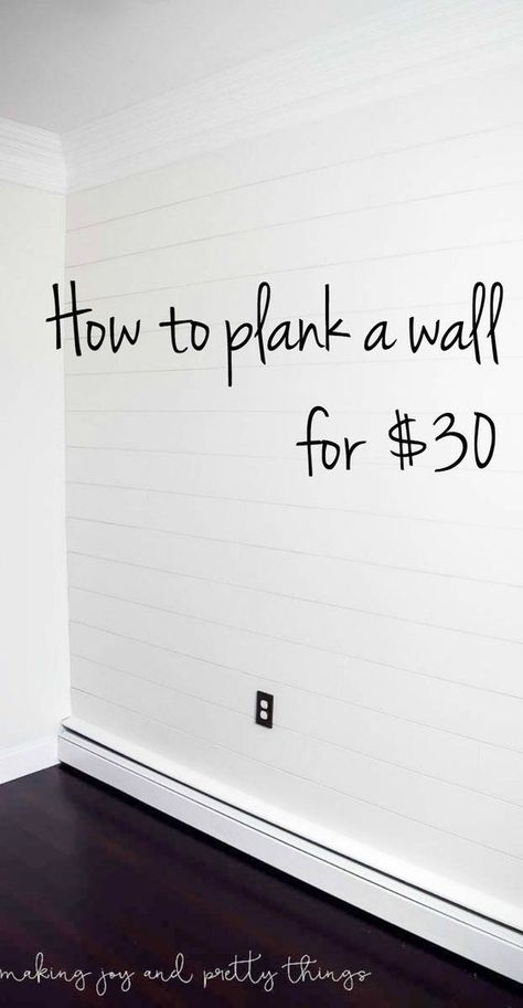 shiplap wall | diy shiplap wall | POSSIBLY CAN USE FOR MY 'DREAM' SHIPLAP BED HEADBOARD! Diy Plank Wall, Remodeling Hacks, Shiplap Wall Diy, Shiplap Wall, Diy Shiplap, Diy Wand, Faux Shiplap, Plank Walls, Diy Remodel