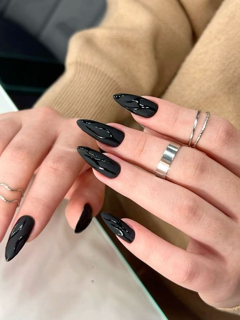 Sharp Nails, Hello Nails, Gothic Nails, Simple Gel Nails, Almond Acrylic Nails, Nails Only, Oval Nails, Hot Nails, Chrome Nails