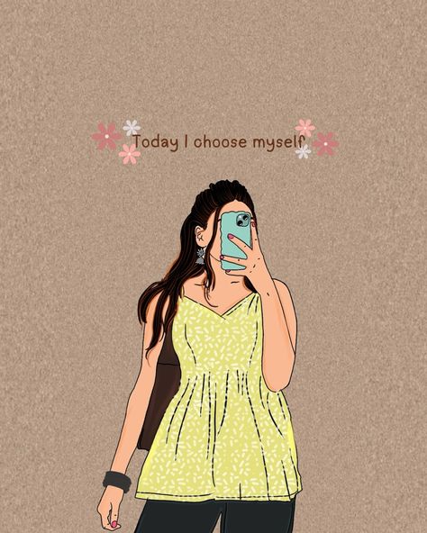 Myself❤️ . . Art by @o_adapilla 💟 Follow for more😇 . . #selflove #selfquotes #aesthetic #love #girlthings #artist #illustration #doc_sparkling #o_adapilla #explore #india #instagram Aesthetic Codes, Cute Hijab Cartoon Wallpaper, Aesthetic Profile Picture Cartoon Soft, Friendship Art, Lions Photos, Instagram Captions Clever, Girly Dp, Self Photography, Simple Mehndi Designs Fingers