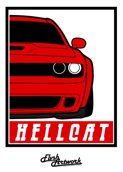 Hellcat Painting Canvas, Hellcat Charger Drawing, Dodge Challenger Drawing Easy, Dodge Hellcat Drawing, Dodge Charger Painting Ideas, Fast Car Drawing, Dodge Challenger Painting, Dodge Challenger Sketch, Dodge Illustration