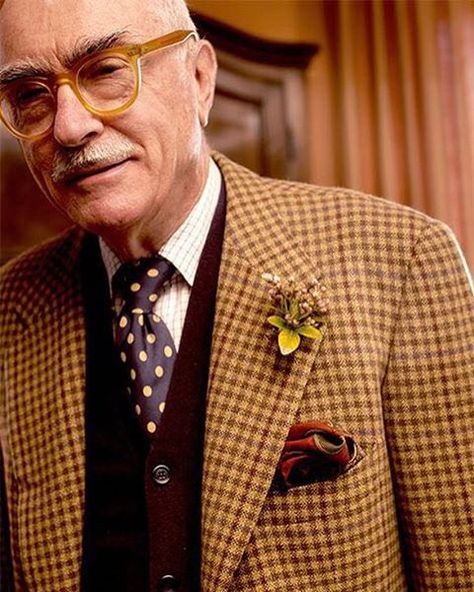 Luciano Barbera Older Gentleman Style, Bruce Boyer, Luciano Barbera, Italian Fashion Street, Dandy Style, Older Man, Italian Suit, Ivy Style, Gents Fashion