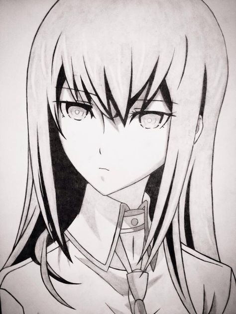 Steins;Gate Makise Kurisu_2 Makise Kurisu, Steins Gate Drawing, Makise Kurisu Icon, Makise Kurisu Fanart, Steins Gate Manga Panels, Kurisu Makise, Light Novel, Traditional Art, Pencil Drawings