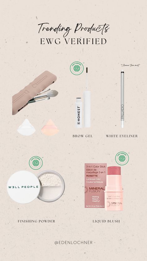 Ewg verified | natural | products | makeup | travel | amazon | healthy | spring | summer | eyes | face | liketoknow | ltk Ewg Approved Products, Summer Eyes, Facial Sponges, White Eyeliner, Makeup Travel, Zero Waste Living, Finishing Powder, Products Makeup, Beauty Stuff