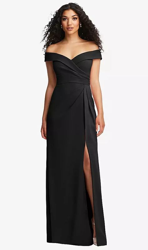 Size: 18 Color: Black Fabric: Crepe Dessy Bridesmaid Dresses, Crepe Maxi Dress, Sage Dress, Elegant Bridesmaid Dresses, Dresses Australia, Trumpet Skirt, Mob Dresses, Maxi Bridesmaid Dresses, Wrap Maxi Dress