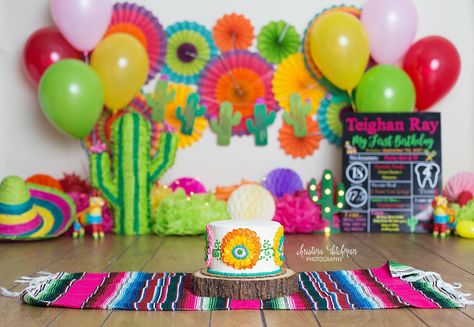 Mexican Birthday Parties, Smash Cake Girl, Mexican Birthday, Fiesta Theme, 1st Birthday Photos, Fiesta Birthday, Birthday Cake Smash, Mexican Party