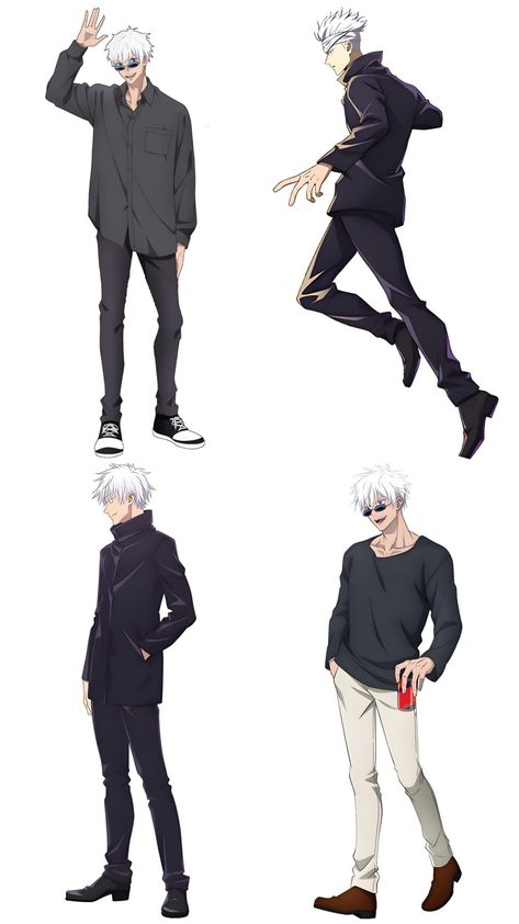 Gojo Satoru Clothes, Gojo Inspired Outfit, Gojo Clothes, Jujutsu Kaisen Uniform Ideas, Gojo Satoru Casual, Gojo Style, Gojo Outfit, Atack Ao Titan, Personajes Studio Ghibli