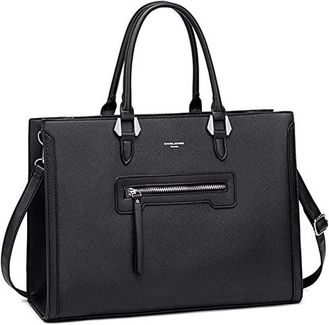 David Jones - Women's Large Top-Handle Handbag - Shopper Tote Bag PU Leather - Business Work School Satchel Briefcase - Big Capacity A4 Shoulder Crossbody Bag - Elegant Travel Student - Black: Amazon.co.uk: Shoes & Bags David Jones Handbags, School Satchel, Girls Handbags, Business Work, Top Handle Handbags, Shopper Tote, Large Tote Bag, Shopper Bag, Beautiful Bags