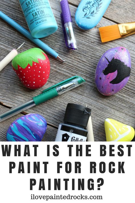 The ultimate guide to the best rock painting paint supplies. Perfect for beginners! Paint Pens For Rocks, Rock Painting Supplies, Rock Painting Tutorial, Painted Rocks Kids, Rock Painting Ideas Easy, Painted Rocks Diy, Rock Painting Patterns, Paint Supplies, Paint Rock