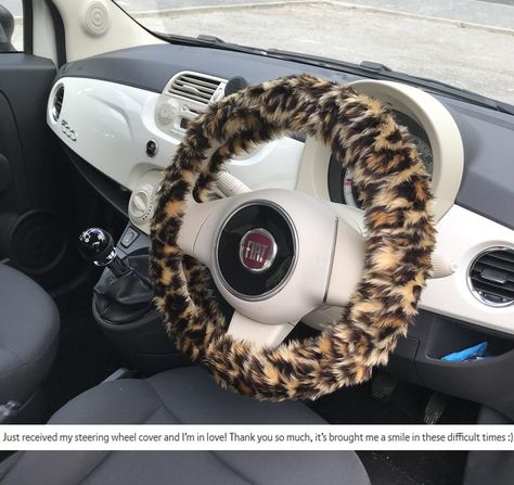 Fiat 500 interior Fuzzy Wheel Cover, Leopard Print Steering Wheel Cover, Leopard Car Interior, Cheetah Print Steering Wheel Cover, Leopard Print Car Decor, Leopard Car Accessories, Leopard Print Car Interior, Fiat 500 Interior, Car Led Lights Interiors