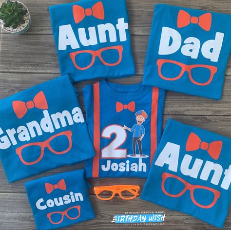 Blippi 3rd Birthday Party For Boy, Blippi 2nd Birthday Party, Blippi Birthday Party Food, 2nd Birthday Blippi Theme, Blippi Birthday Shirt Ideas, Blippi And Meekah Party, Blippi Shirt Ideas, Blippi Birthday Shirt, Blippi Themed Birthday Party