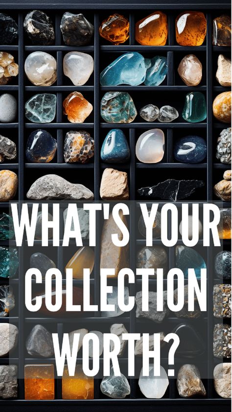 Read this before selling crystals or other rocks and minerals. Learn how to price your rock and mineral collection accurately! This in-depth guide is a must-read for rock collectors looking to sell extra specimens. You'll learn insider tips that impact pricing for rough, crystals, slabs, and more. The definitive guide to help ensure you get a fair price for your rocks, minerals and crystals without undervaluing! A must for all rockhounds who well online or in person. Mineral Collection Display, How To Display Rocks, Crystal Collection Display, How To Polish Rocks, Rock Collection Display, Raw Gemstones Rocks, Gemstones Chart, Glass Bead Crafts, Minerals Crystals Rocks