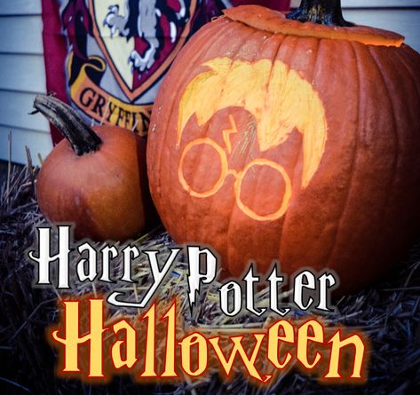 Harry Potter Jack O Lantern Ideas, Harry Potter Carved Pumpkins, Easy Harry Potter Pumpkin Carving Ideas, Harry Potter Jack O Lantern, Harry Potter Halloween Yard, Halloween Decorations Exterior, Pumpkin Carving Harry Potter, Pumpkin Carving Ideas Harry Potter, Hedwig Pumpkin