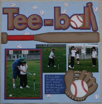 Love the paper piecings! Baseball Scrapbook, Scrapbooking Sports, Scrapbook Boys, October Afternoon, School Scrapbook, Scrapbook Layout Sketches, Kids Scrapbook, Scrapbook Sketches, Photo Scrapbook