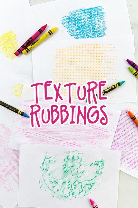 Texture Rubbing Art Matching Game for Kids • Kids Activities Blog Preschool Texture Art, Texture Art For Kindergarten, Texture Art Projects For Kindergarten, Texture Art Preschool, Teaching Texture In Art For Kids, Texture Rubbing Art For Kids, Preschool Art Lesson Plans, Texture Activities For Preschool, Texture Activities For Toddlers