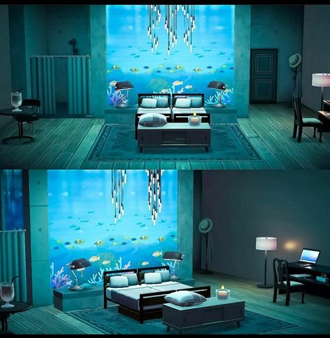 Kim House, Ocean Room, Fishing Room, Animal Crossing Funny, Animal Crossing Guide, Animal Crossing Wild World, Animal Crossing Villagers, New Animal Crossing, Animal Crossing Game